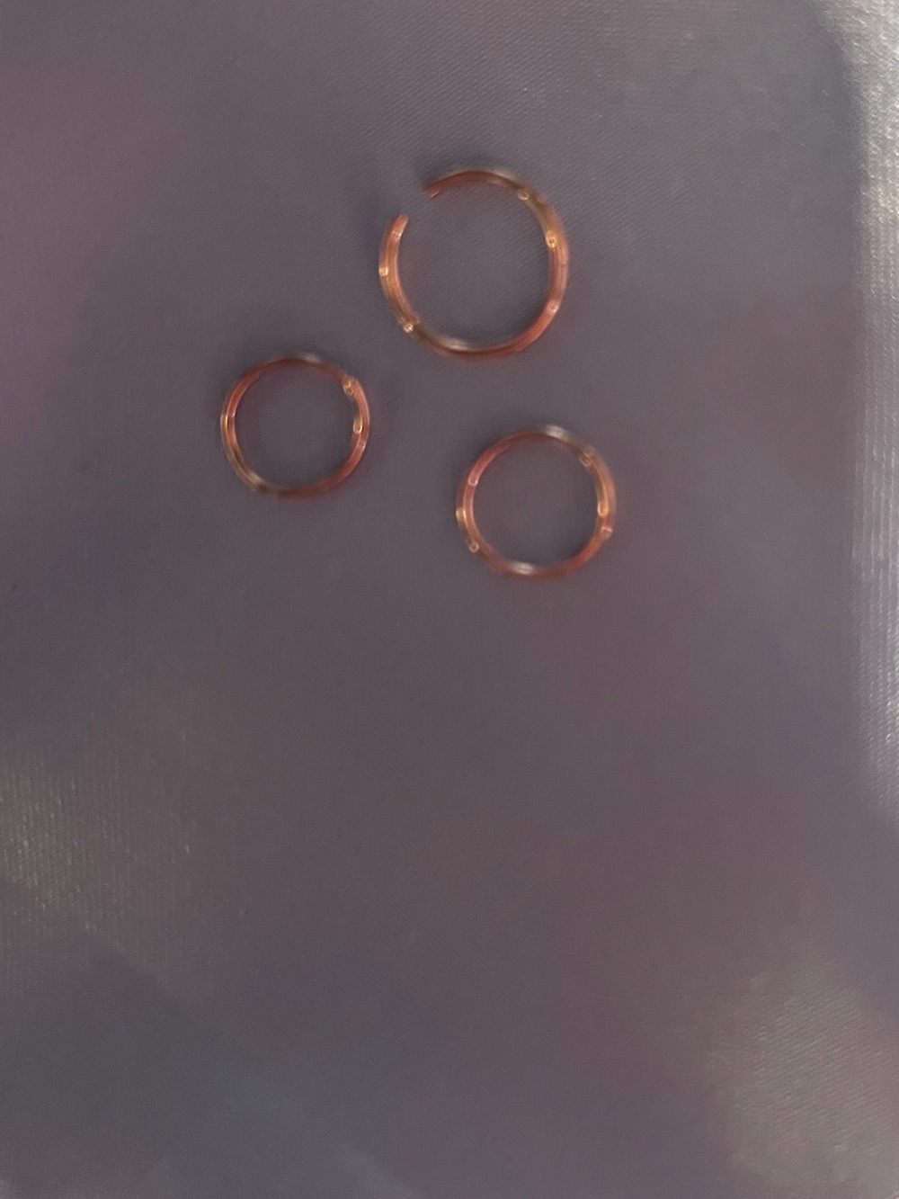 Nose Rings - Qty. 3 - 14k Rose Gold - 20 gauge - 8 & 10 mm - Picture 3 of 5